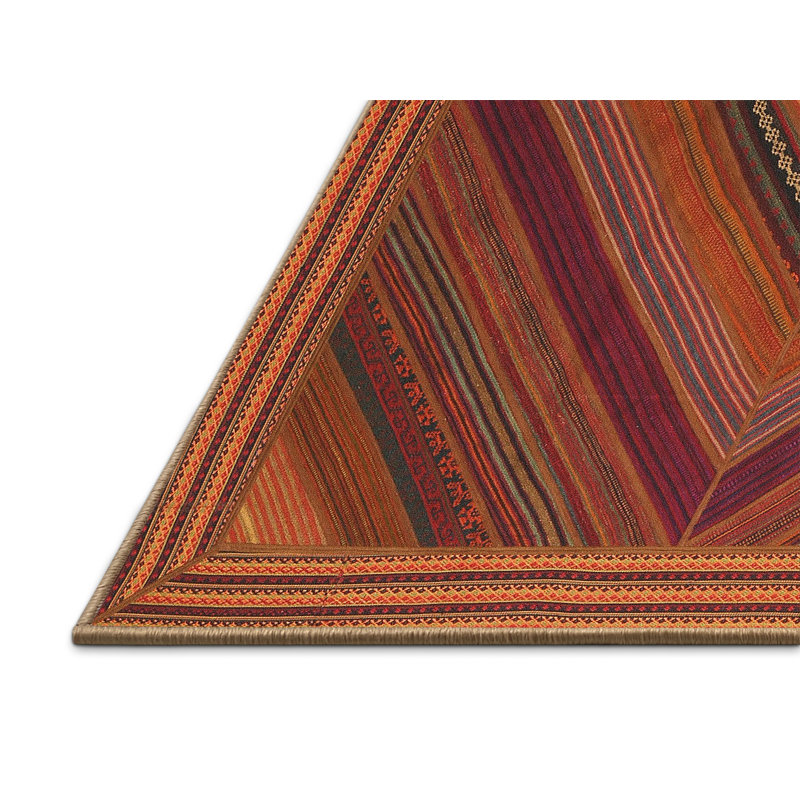 Tapis rouge / brun / orange Crimson, Rectangle 5 pi x 7 pi