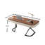 Bureau d'écriture moderne 63 po, bureau en bois brun, 2 tiroirs, pieds en acier inoxydable