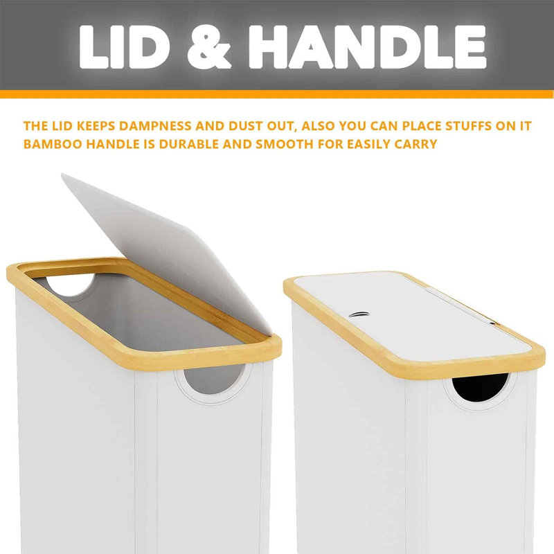 Extra Large Toilet Paper Storage with Lid, Holds Up to 24 Regular Rolls or 18 Mega Rolls, Slim Toilet Paper Basket Bin Container, Bathroom Accessories Organizer