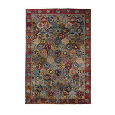 One-of-a-Kind 15' x 18' 1900s Rectangle Wool Area Rug in Beige and Blue