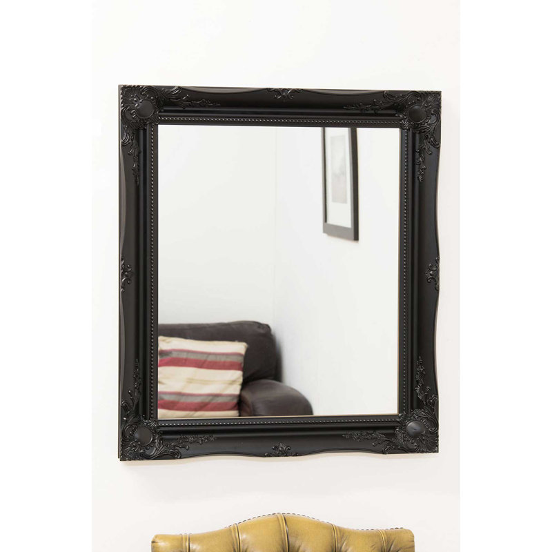 McLeansboro Wood Flat Mirror, 91cm H x 66cm W, Black