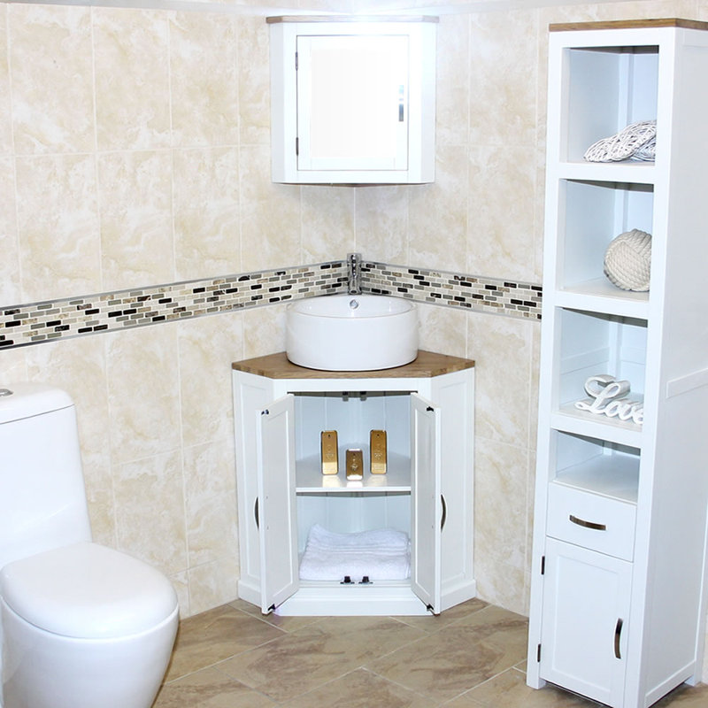 Ananya 550 mm Freestanding Single Vanity with Vessel Ceramic Basin