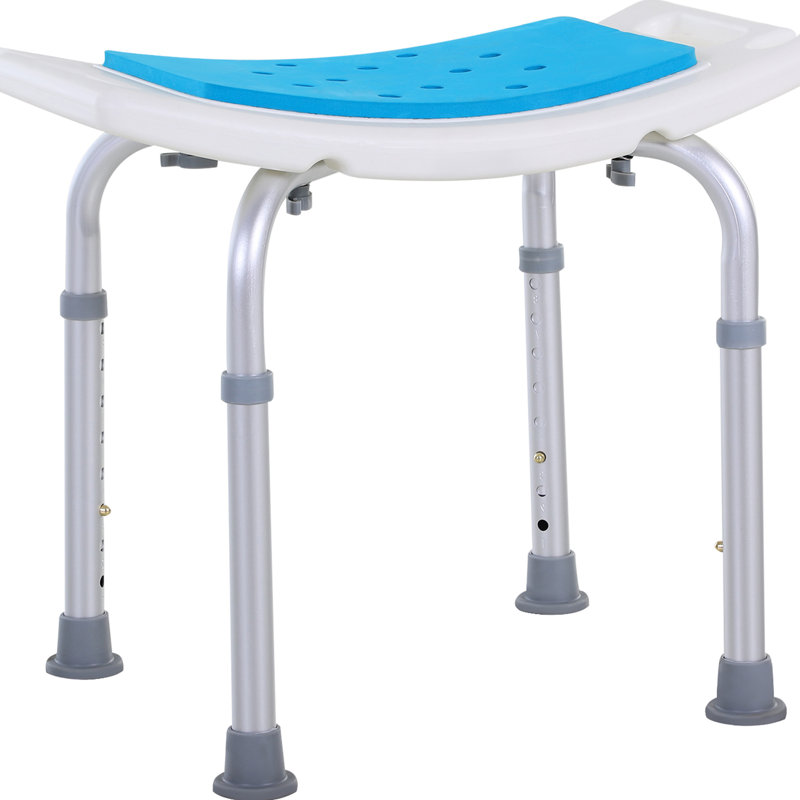 Tabouret de bain réglable à 6 niveaux pour personnes âgées, blessées et enceintes - antidérapant, bleu, fabriqué en aluminium