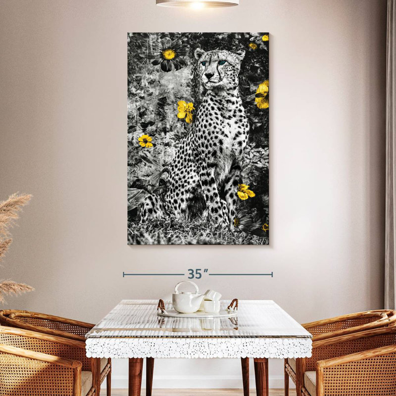 Brampt Cheetah And Flowers Pop, 51" H x 34" W