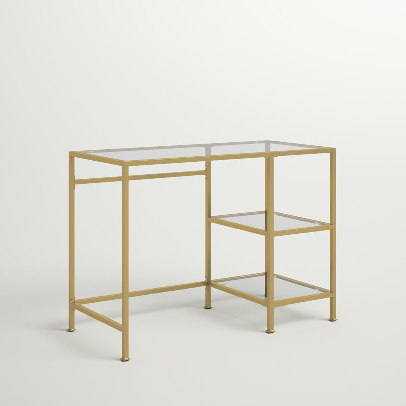 Bureau en verre Eiffe, Doré