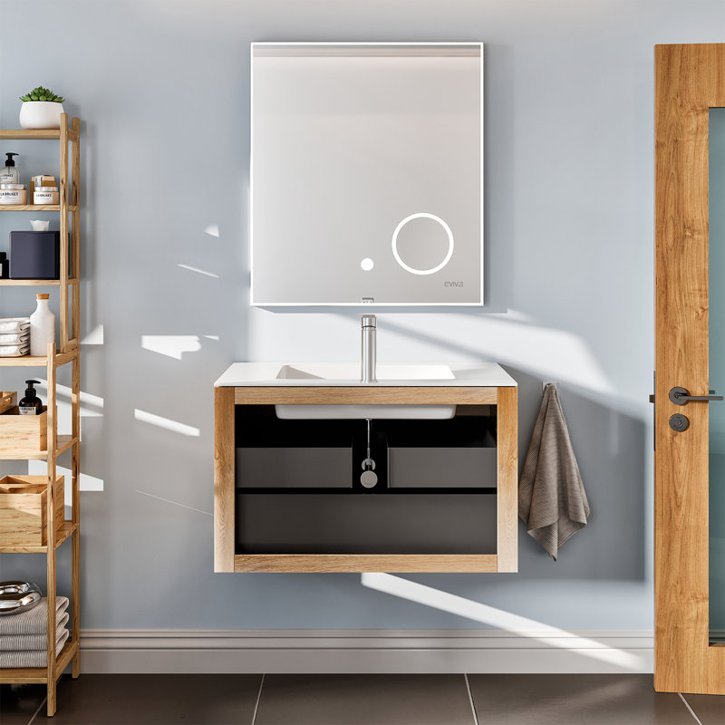 Albrechtice 24" W x 18" D x 19" H Wall-Mounted Single Bathroom Vanity