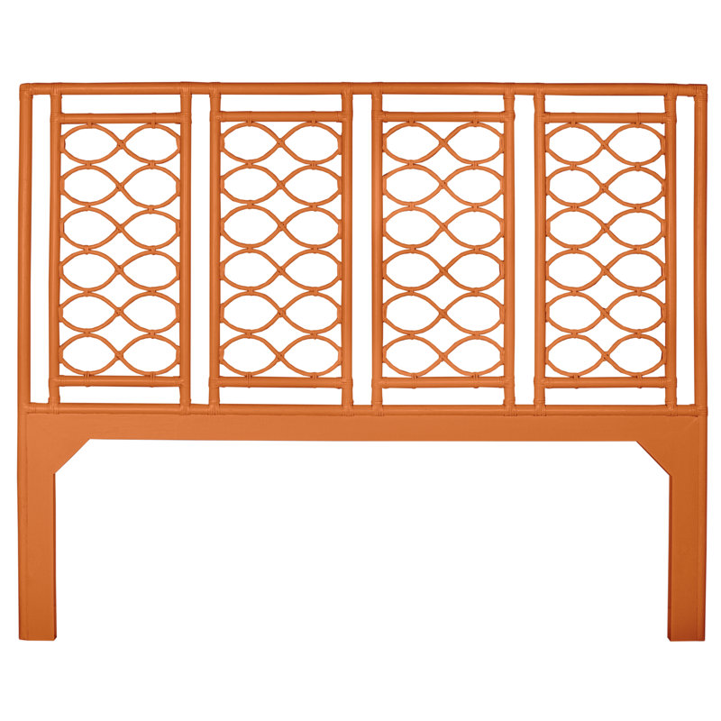 Infinity Wicker/Rattan Open-Frame Headboard, King, Bright White
