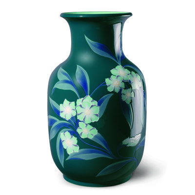 Green 13.4" Porcelain Table Vase