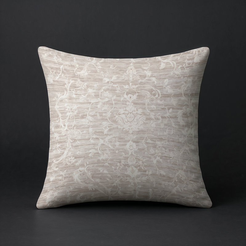 Coussin décoratif intérieur et extérieur Modern, Beige abstrait 20, Carré 16 po
