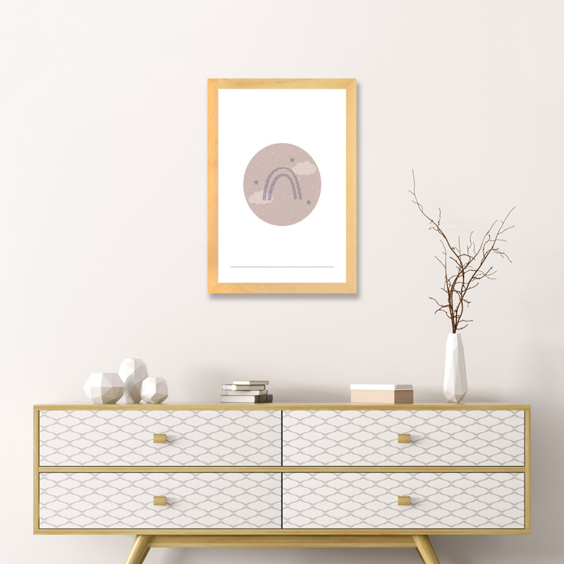 Décoration murale pour enfants, H 32 po x l 24 po x P 1 po, Papier encadré naturel