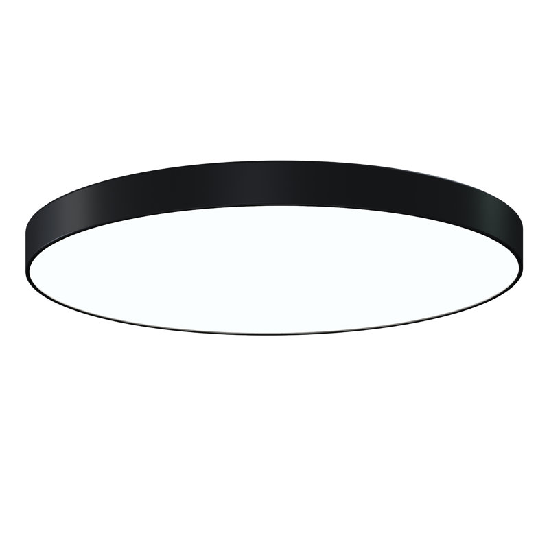 Plafonnier encastré 1 lumière DEL Pi, 3000 K, Noir satiné, H 4 po x l 29,5 po x P 29,5 po