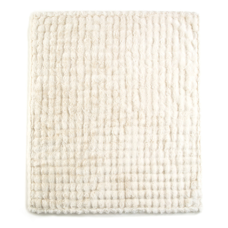 Jeté en cascade Ashford Home, peluche texturée ultra douce, 50 x 60 pouces, Naturel