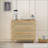 Cabinets 31.50” 3-Drawer Rattan Storage Cabinet Walnut Brown | Modern | MDF