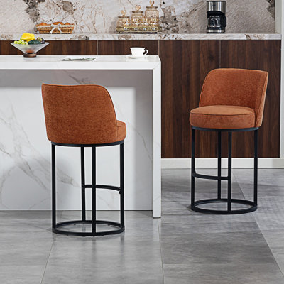 Tabourets de bar à hauteur de comptoir, ensemble de 2 tabourets de bar comptoir modernes avec dossier