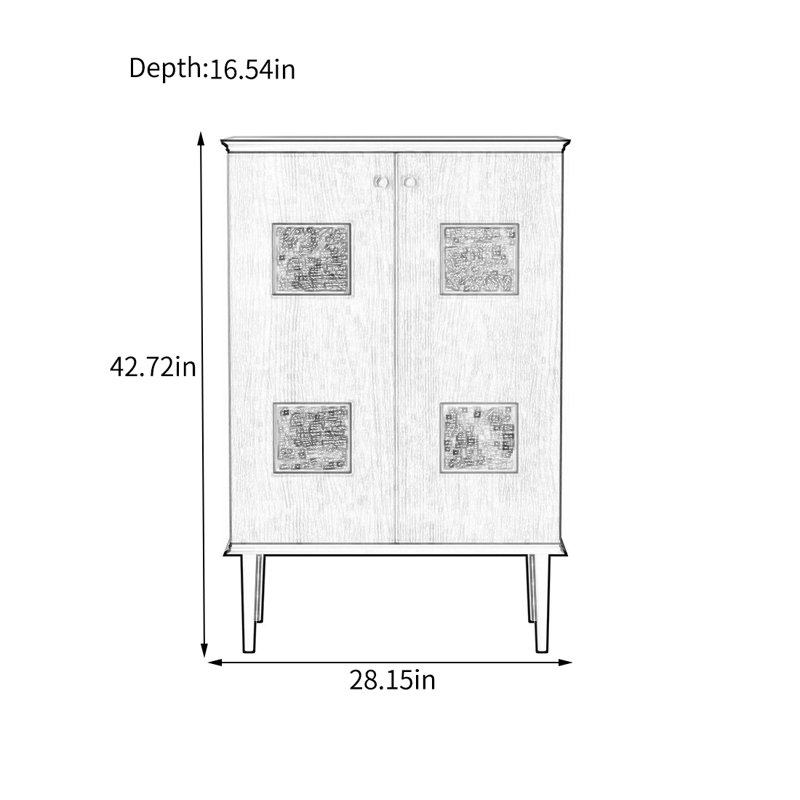 Spacious Storage Cabinet with Oak Legs
