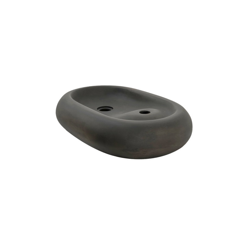 Barclay Maia 23.5'' Concrete Oval Bathroom Sink, Dusk Gray