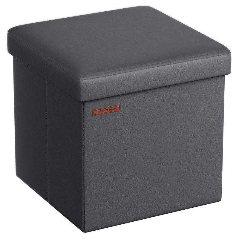 15 Inches Ottoman With Storage, Slate Gray