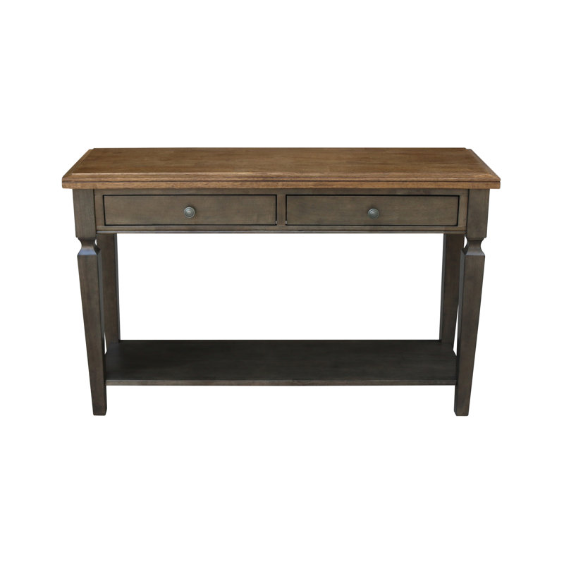 Briseno 48'' Unfinished Solid Wood Console Table, Hickory/Washed Coal