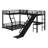 L-Shaped Bunk Bed With Loft Bed, Metal Triple Bunk Bed With Slide And USB Ports-450429890