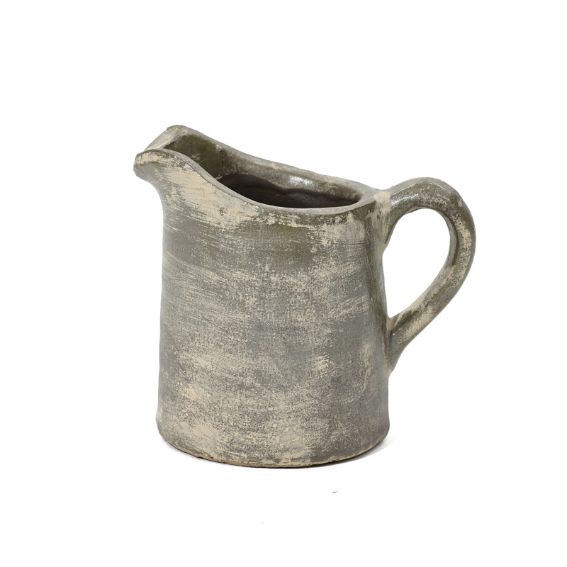 5.9" W Handmade Rustic Terracotta Decorative Vase