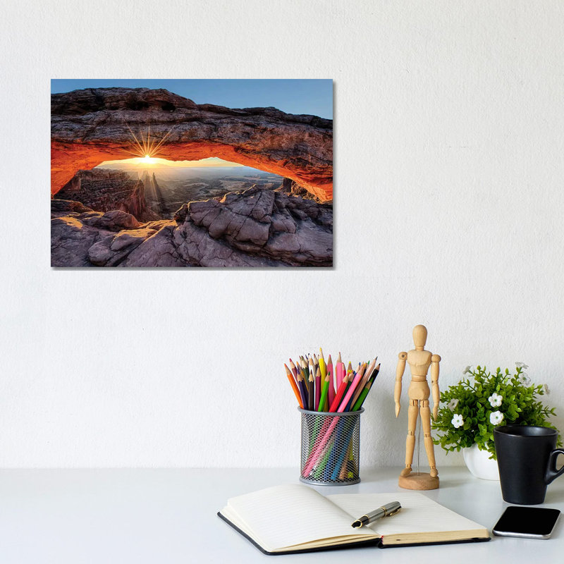 Mesa Arch Sunrise by OLena Art - Wrapped Canvas Gallery-Wrapped Canvas Giclée, 20.32 cm H x 30.48 cm W
