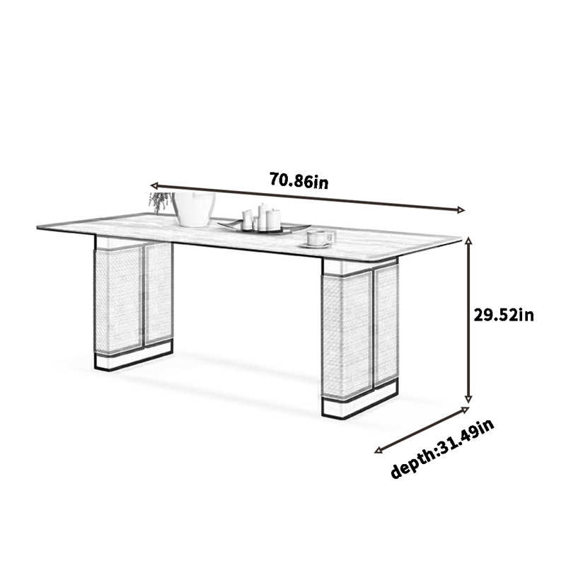Darlenys Dining Table, 29.52"H x 70.86"L x 31.49"W