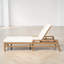 Ensemble de chaises longues d'extérieur, 2, 5 positions réglables, bois massif, structure aux lignes épurées, contemporain, détente au bord de la piscine-1855838910