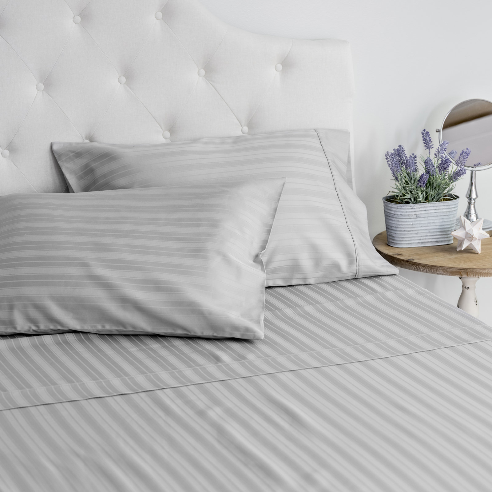 Zander Cotton Sheet Set, Gray, Queen