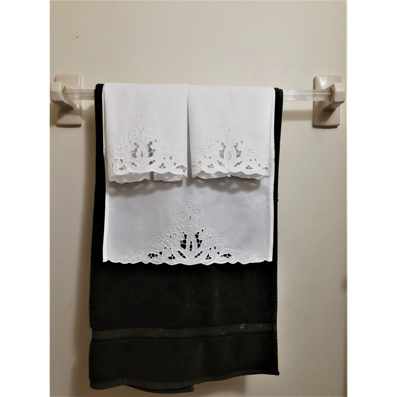 Ensemble 3 serviettes de bain brodées 100% coton