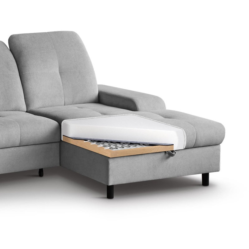 Antwyan 4 Seater Sofa Bed, Left Hand Facing, Grey