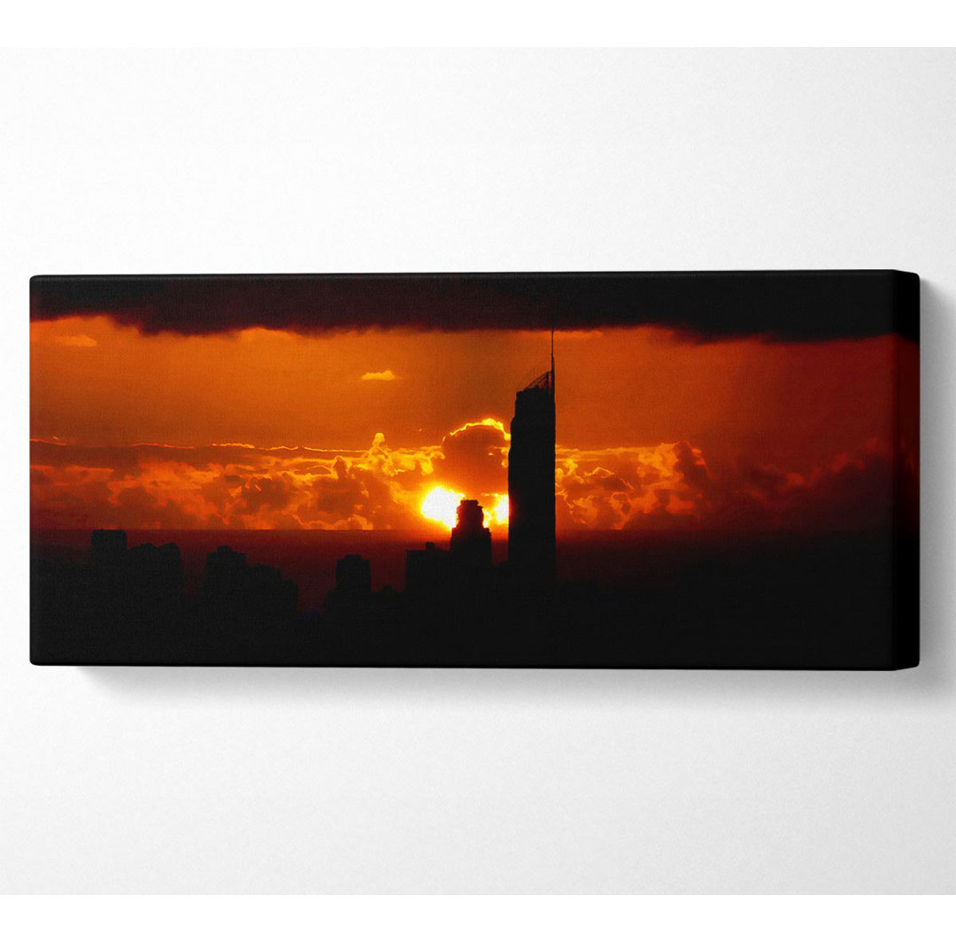 Orange City Dusk - Kunstdrucke auf Leinwand - Wrapped Canvas