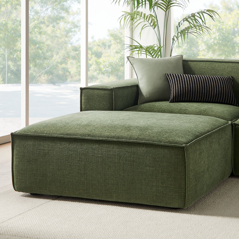 Canapé modulaire rembourré en tissu performance 6 pièces Bange, Foliage Fabric