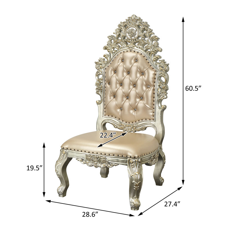 Chaise d'appoint (ensemble 2), cuir synthétique et finition or antique