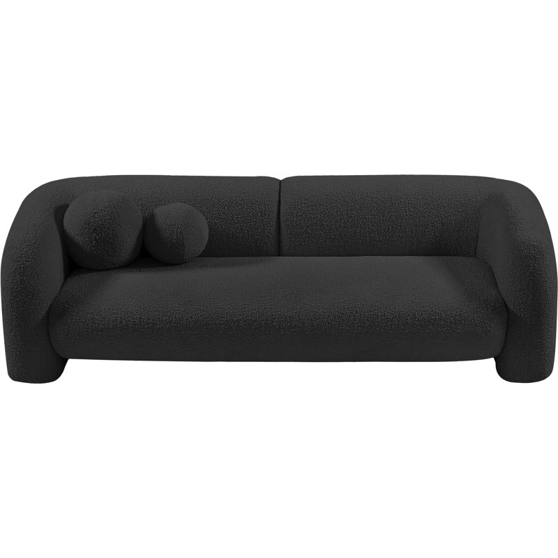 Emory 89" Sofa, Black Boucle Fabric
