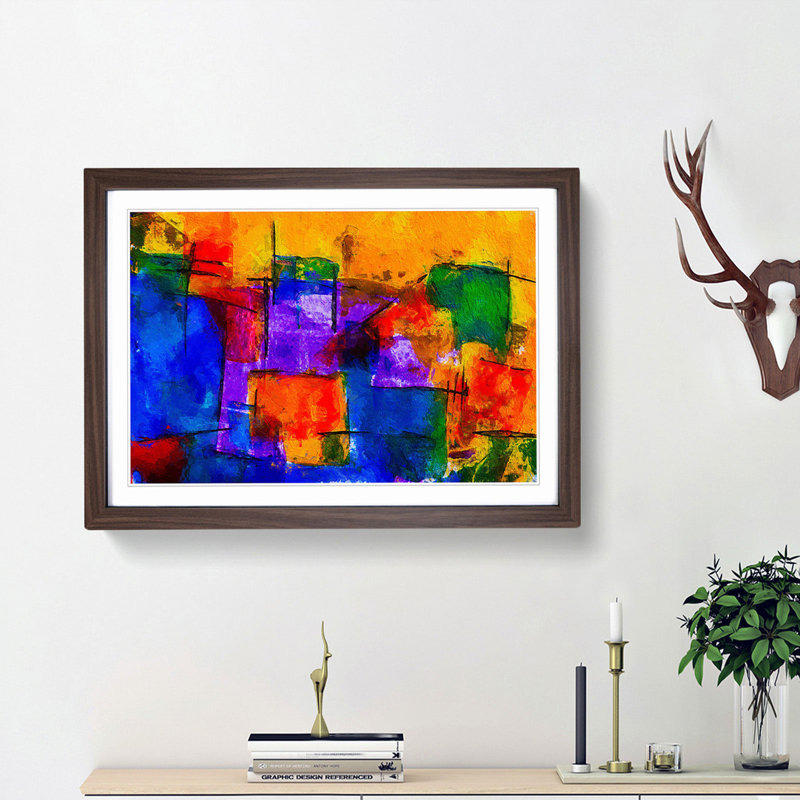Abstract Vol.398 by S.Johnson - Framed Print, 45cm H x 63cm W x 2cm D, Walnut Framed