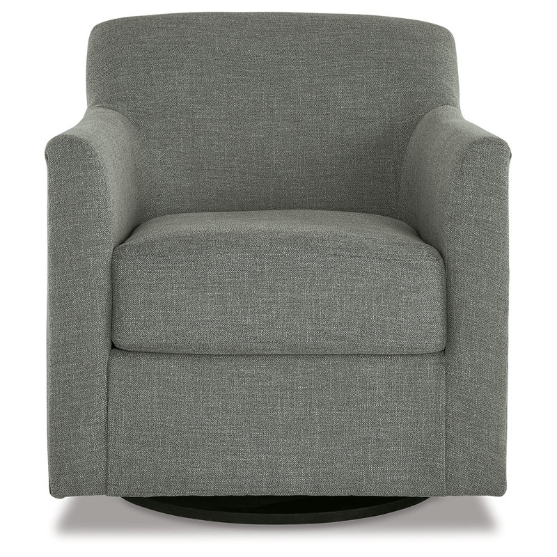 Bradney Upholstered Swivel Armchair, Smoke Fabric