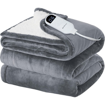 Soft Flannel Heated Blanket with 6 Heat Settings, Heating Blanket with 10 Time Settings -  ATC CABINETS, B0CYC96GWN000191