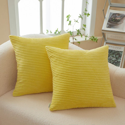 (Couvertures seulement) Ensemble de 2 housses de coussin réversible en velours côtelé