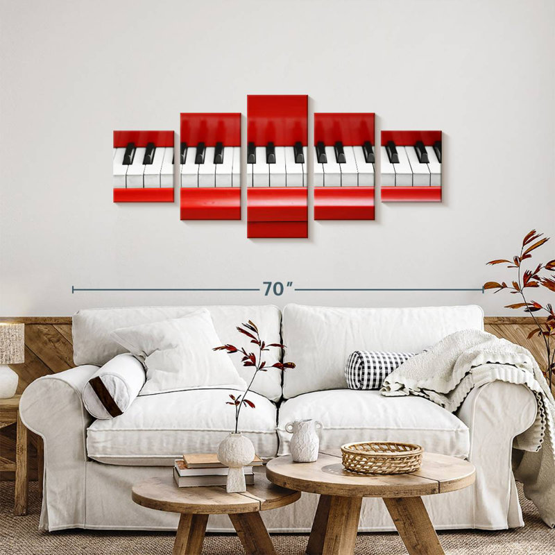 Glossy Red Piano, 24" H x 55" W