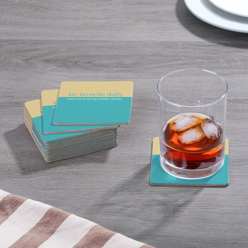 Cork Square 12 Piece Coaster Set