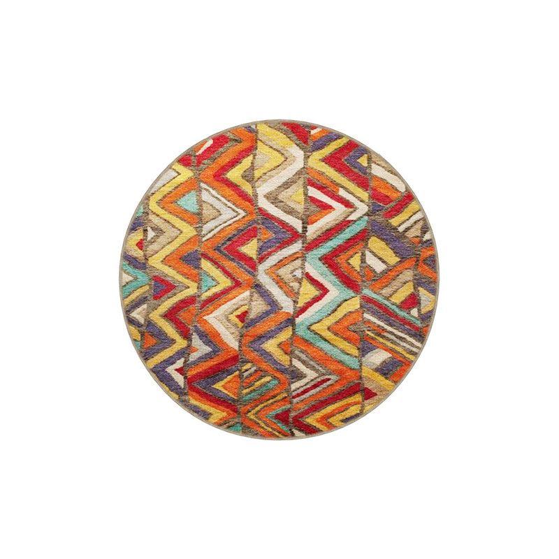 Flowing Cross Geometric Patterned Woven Base Rug, Square 3'3" Rug Pad Included
