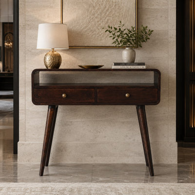 Console en bois massif 35,43 po Desolina