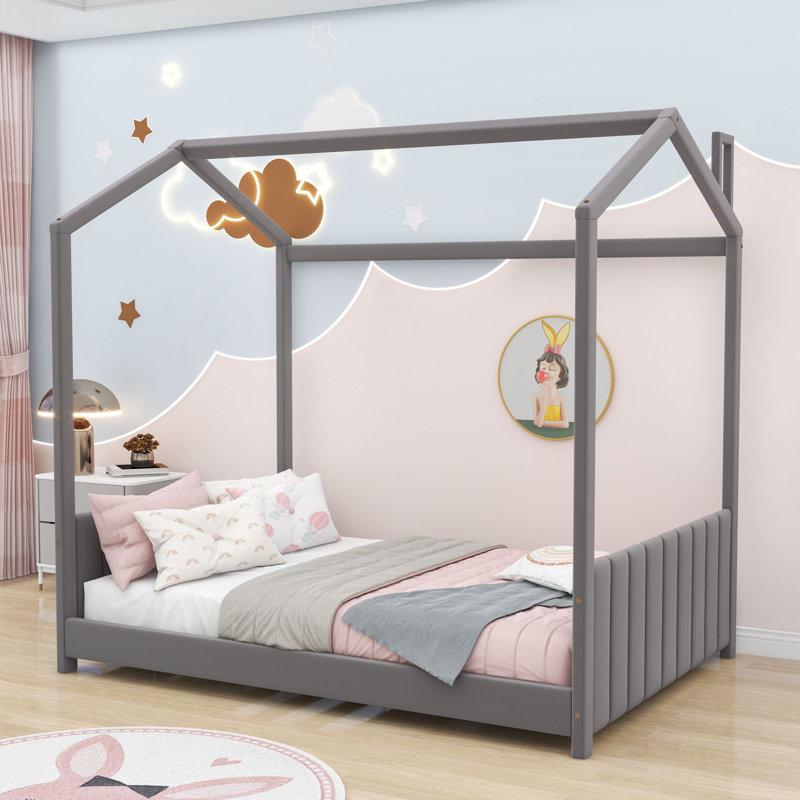 Afrah House Bed by Isabelle & Max, Full, Gray