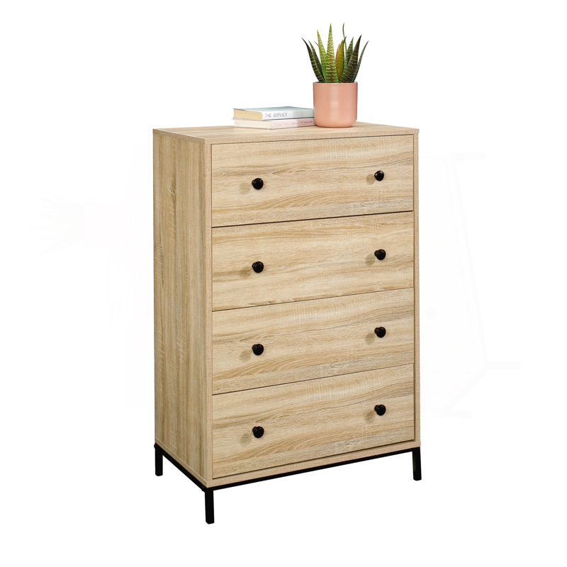 Commode 4 tiroirs, finition brune