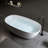 65" Freestanding Bathtub Resin Stone Soaking Bathtub Solid Surface Modern Tubs With Overflow And Pop-Up Drain In White