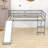 Twin Size Wooden Loft Bed with Slide-1379035721