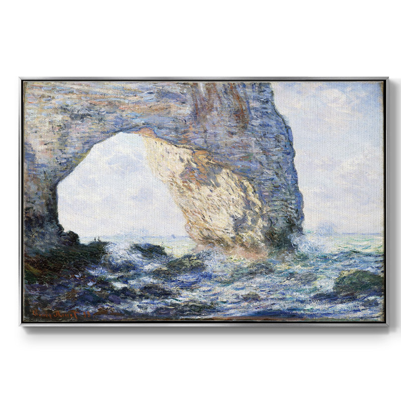 Monet, reproduction d'art encadrée sur toile par Claude Monet, Argent, H 27 po x l 41 po x P 2 po