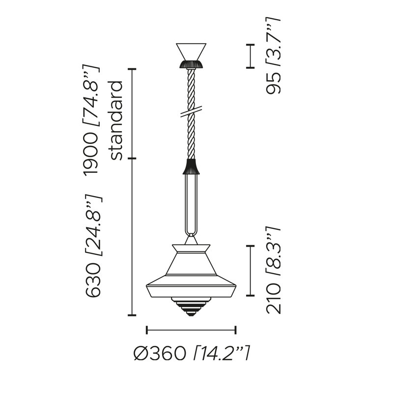 Calypso So Outdoor Suspension Lamp, 24.8" H x 14.2" W x 14.2" D