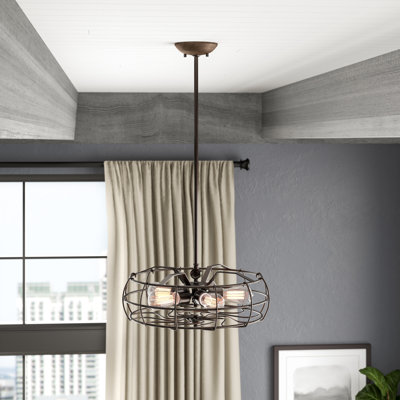 5 - Light Dimmable Drum Chandelier