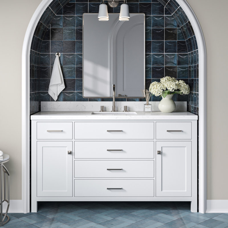 4_ARIEL Bristol 42 Single Sink Bathroom Vanity with Carrara White Quartz, 60", White